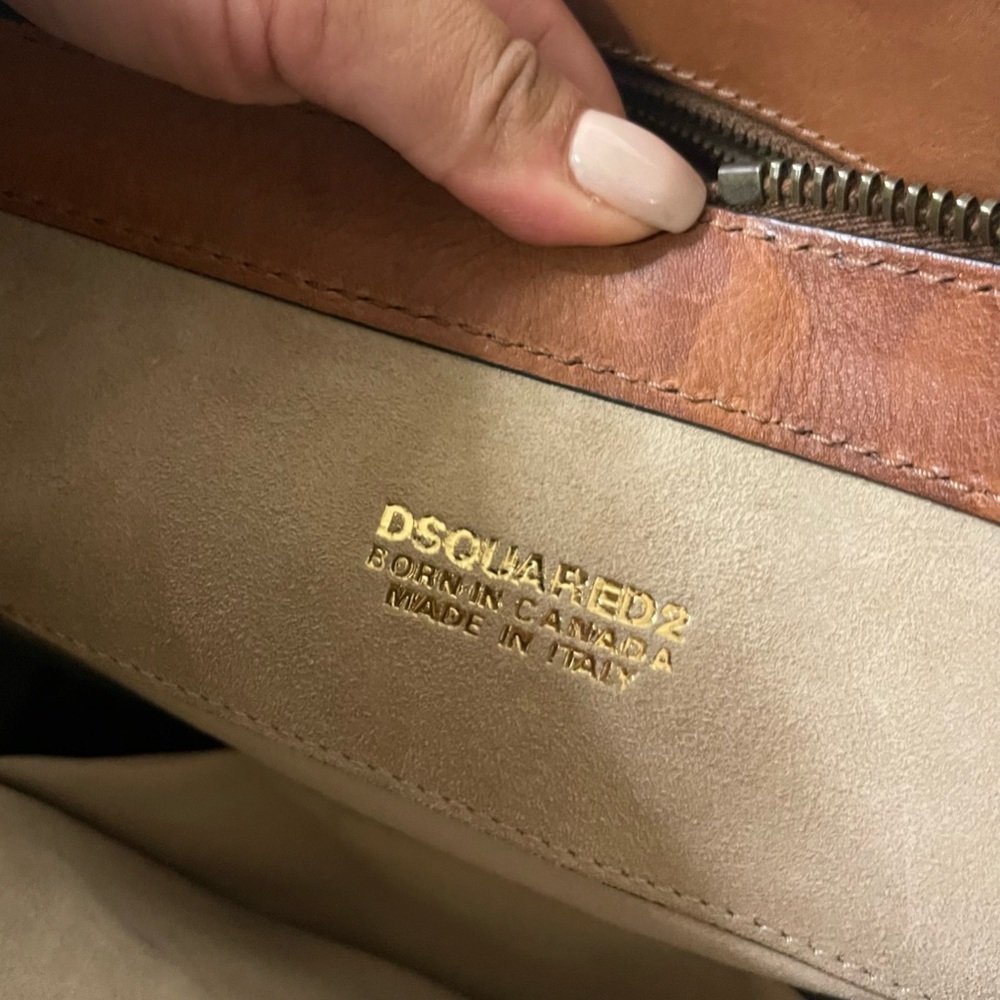 DSQUARED2 | Boho Fringe Feather Embroidered Leather Suede Tote Shoulder Bag - Picture 14 of 15